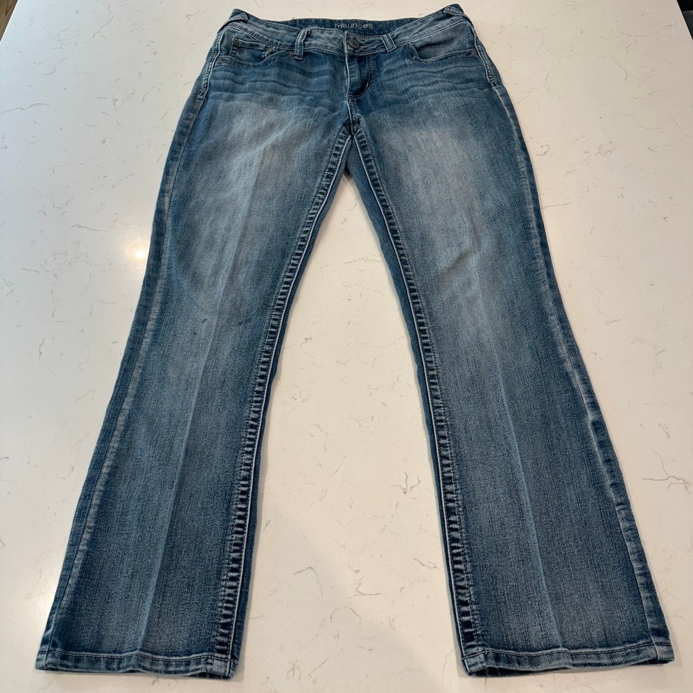 Maurices Womens Medium Wash Bootcut Stretch Jeans Size 6 Short Classic Denim